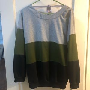 Oversized Color Block Sweatshirt